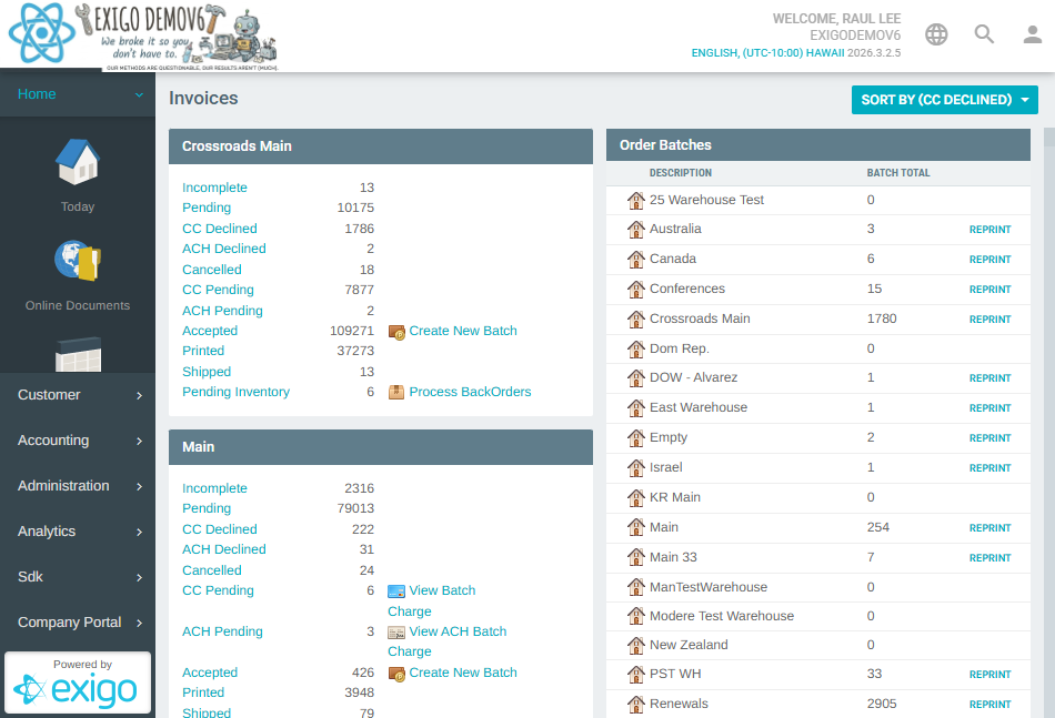 Invoices Warehouse List
