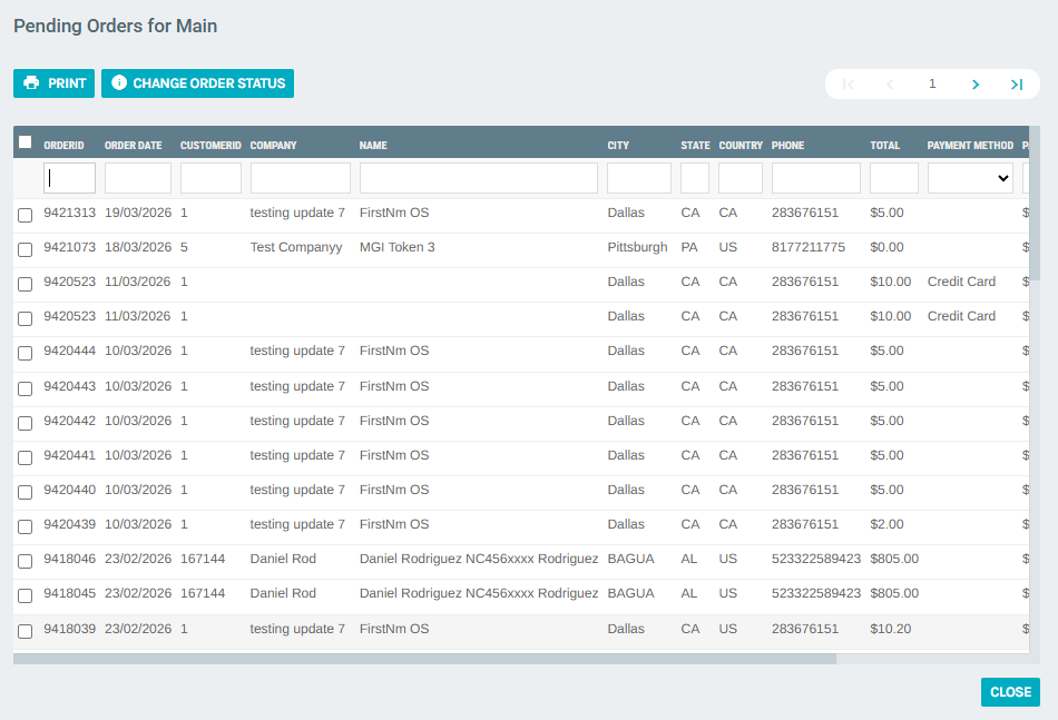 Invoice Status List
