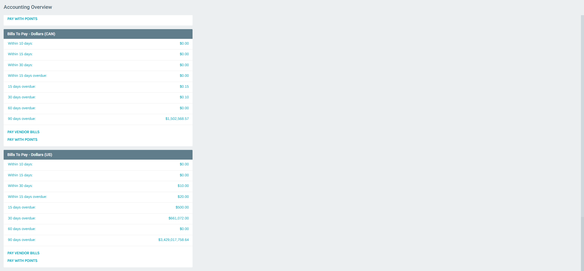 Bills To Pay - USD
