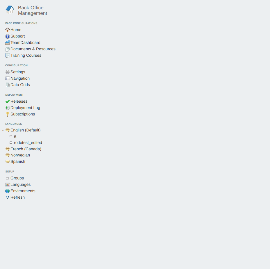 Back Office Management portal