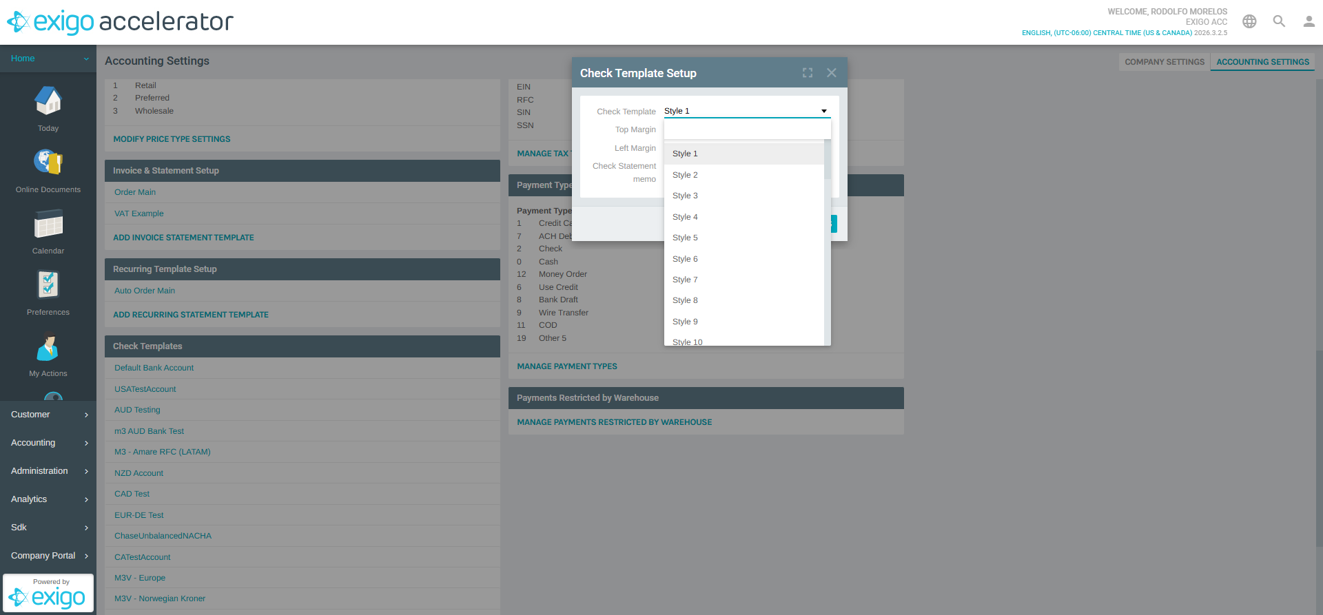 Check Template Style Options