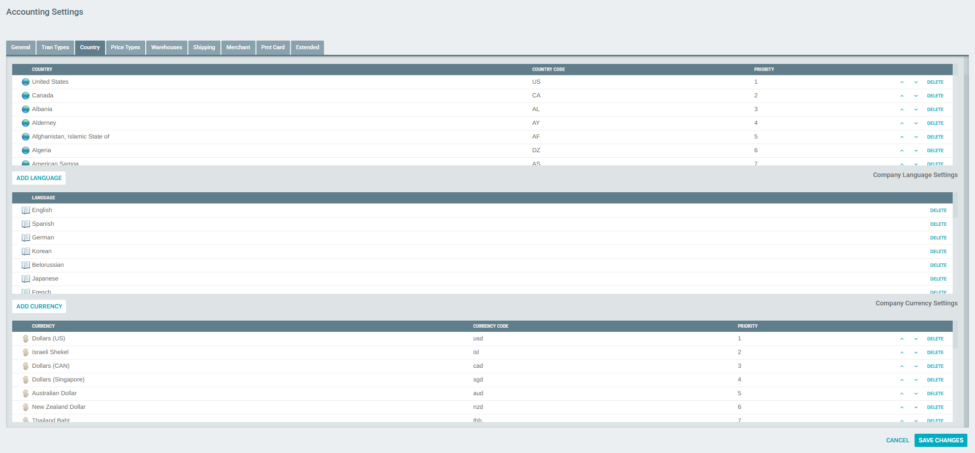 Language Settings Full View