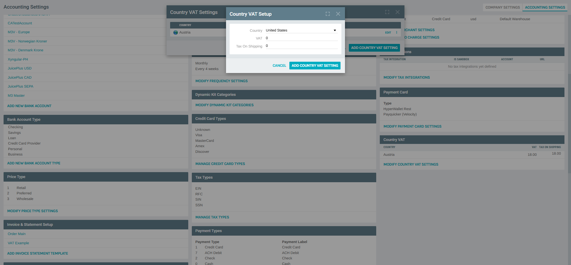 Country VAT Setup - Add Dialog