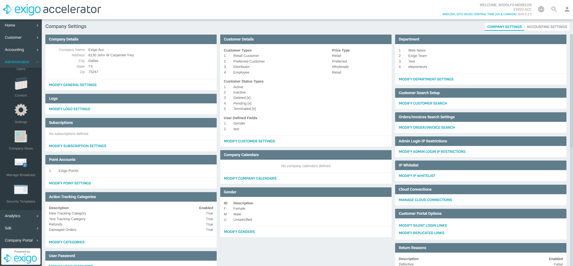 Customer Details Section