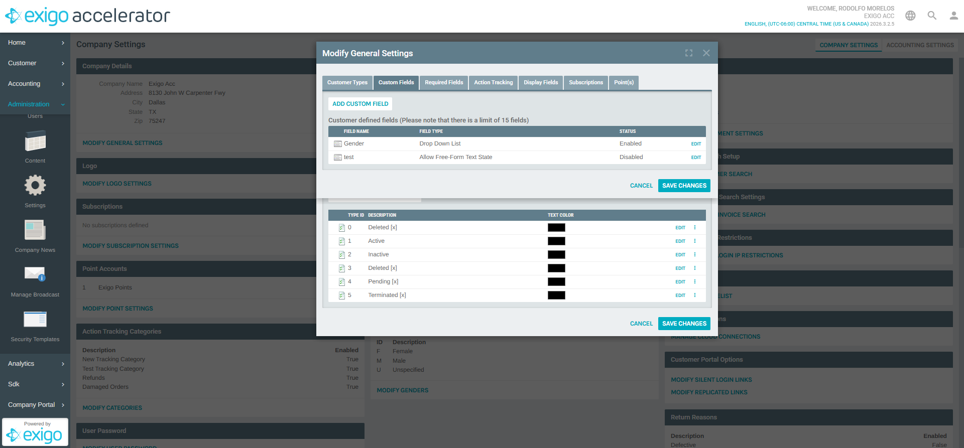 Custom Fields Tab