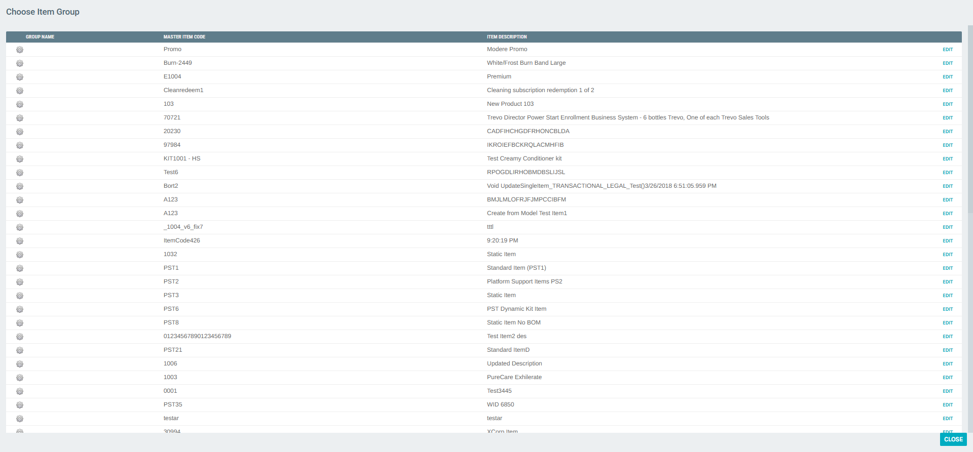 Manage Groups List