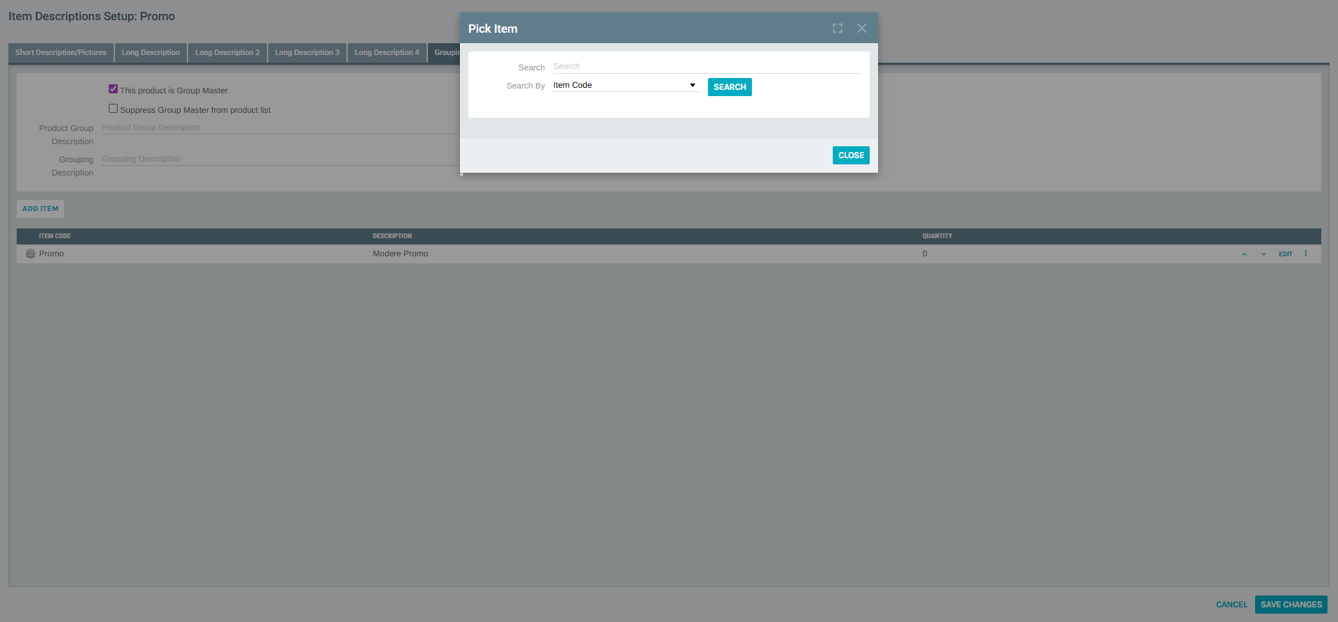 Pick Item Dialog