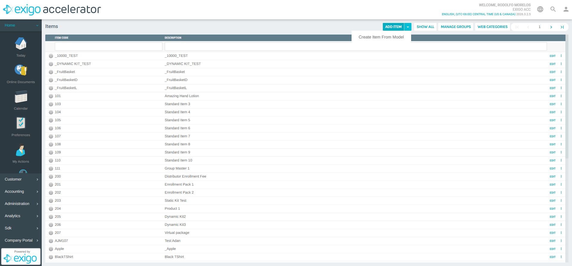 Add Item Dropdown