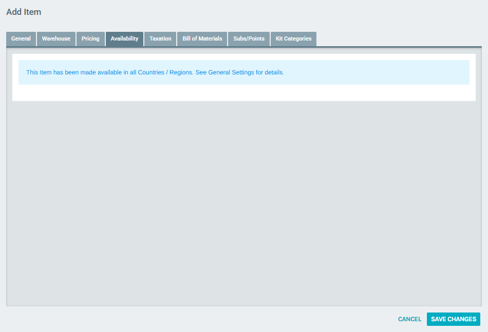 Availability Tab