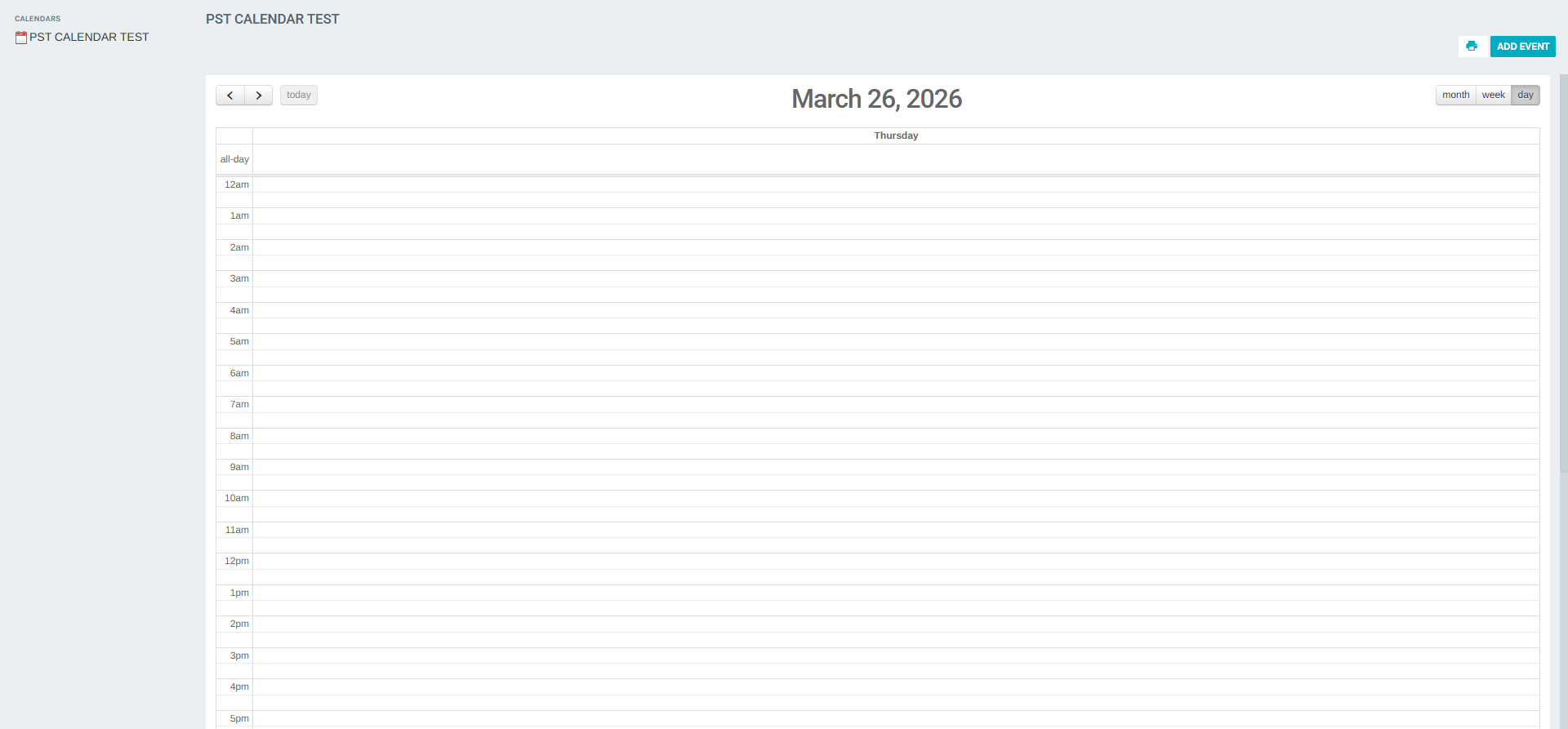 Calendar Main View