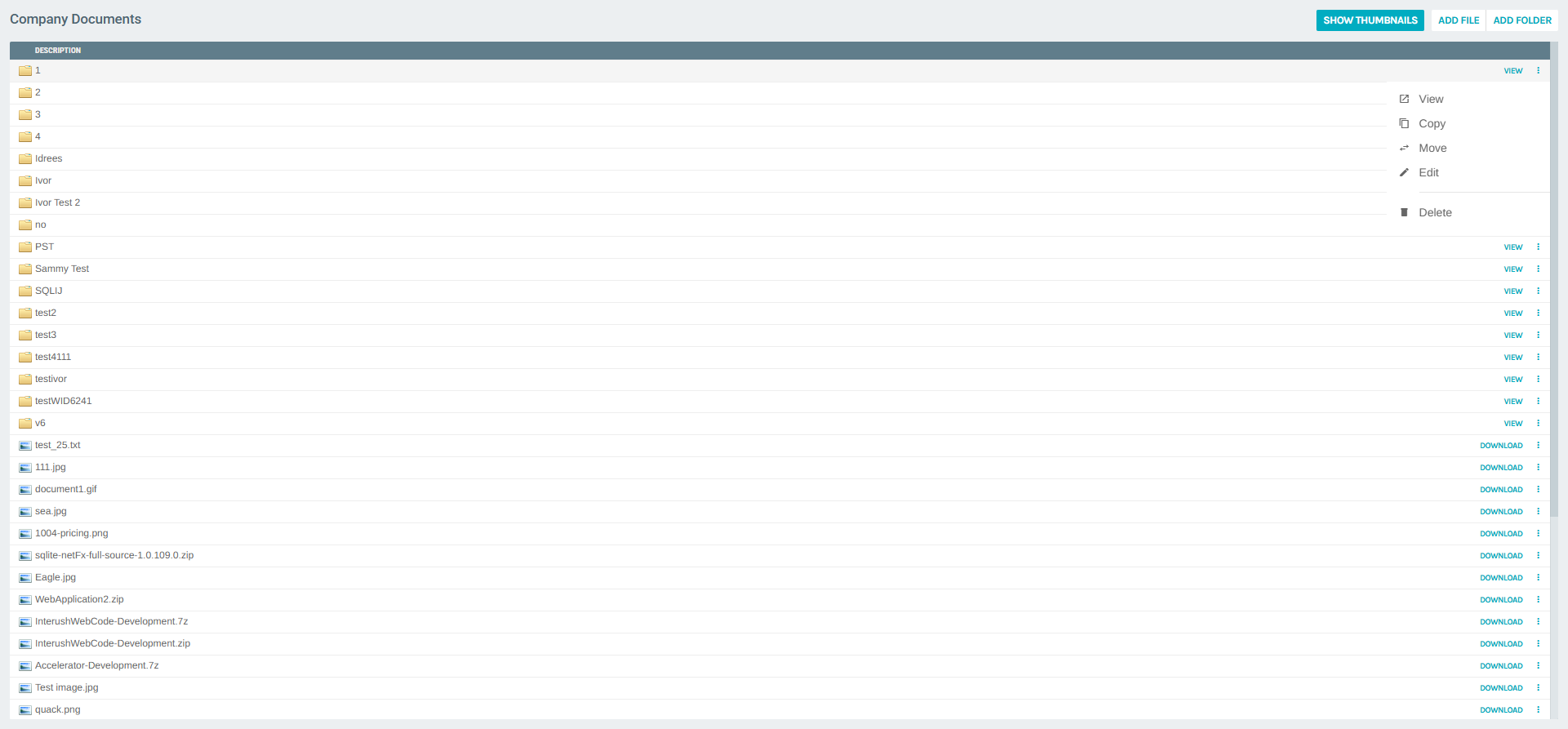 Folder Context Menu