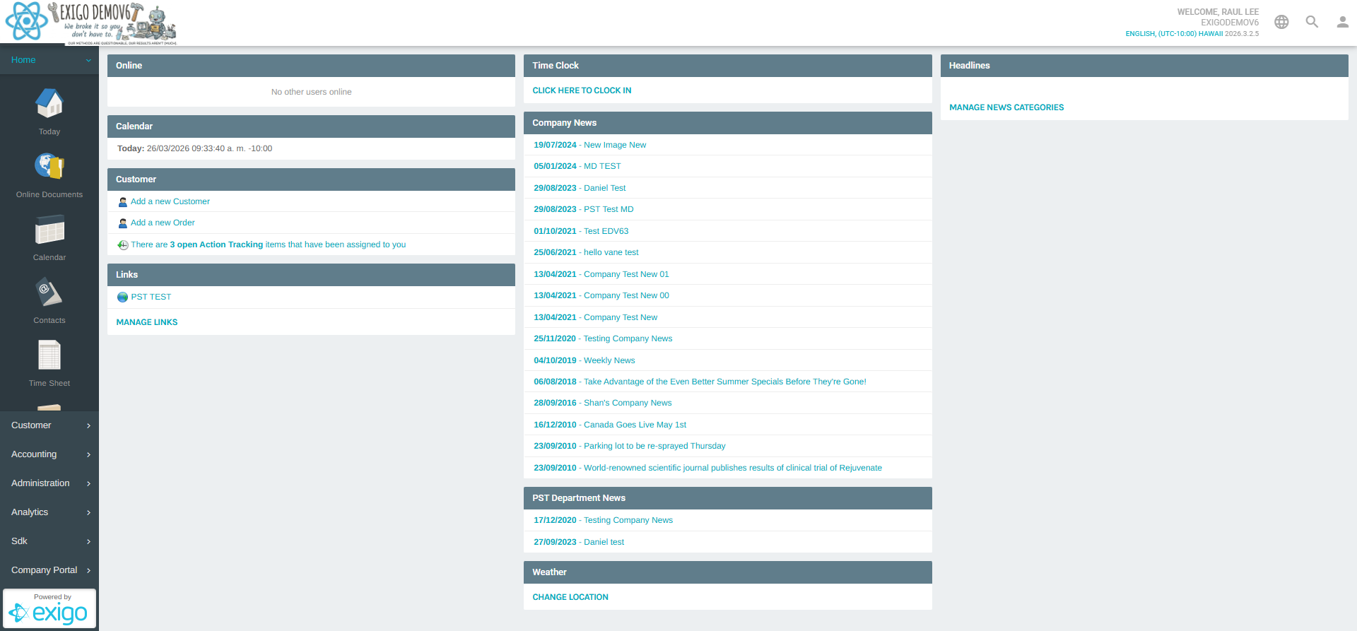 Home Today Overview