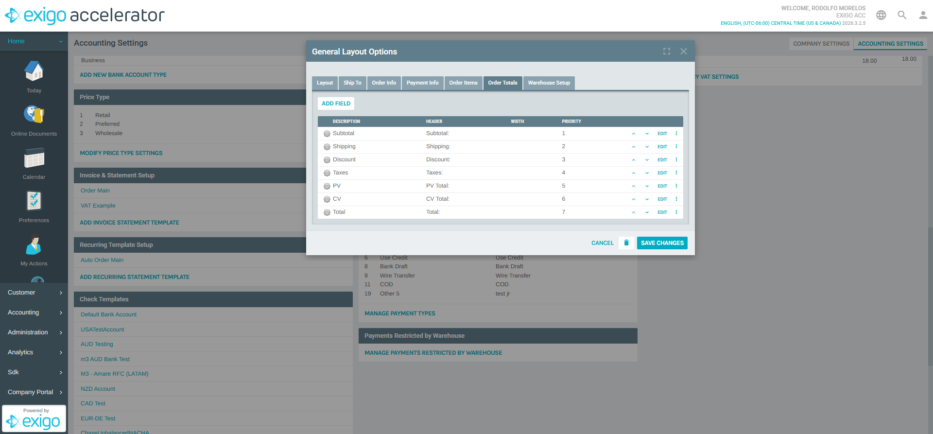 Auto Order Main - Order Totals Tab